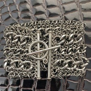 Heavy silver chain link bracelet